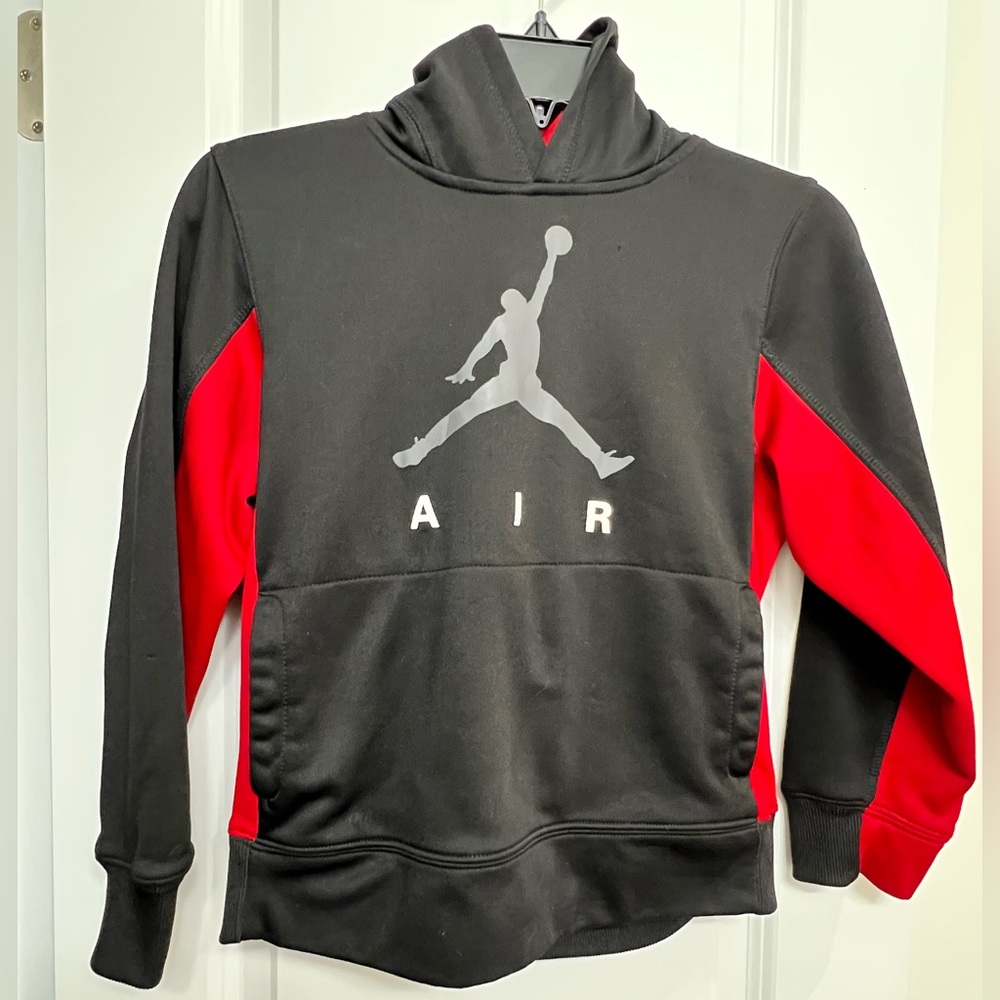 Nike Air Jordan Black and Red Therma-Fit Hoodie